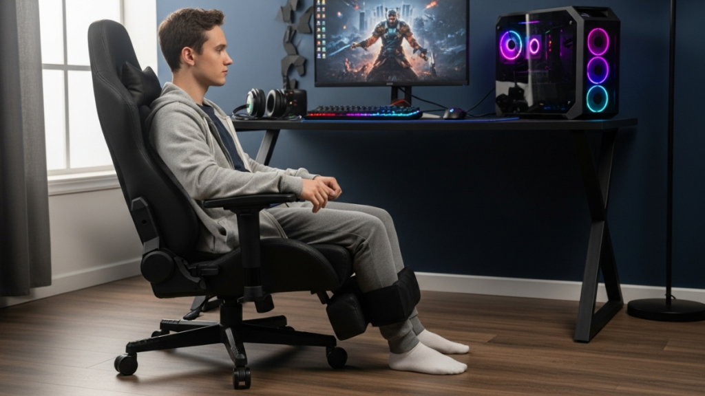 cadeira gamer compacta pessoa baixa