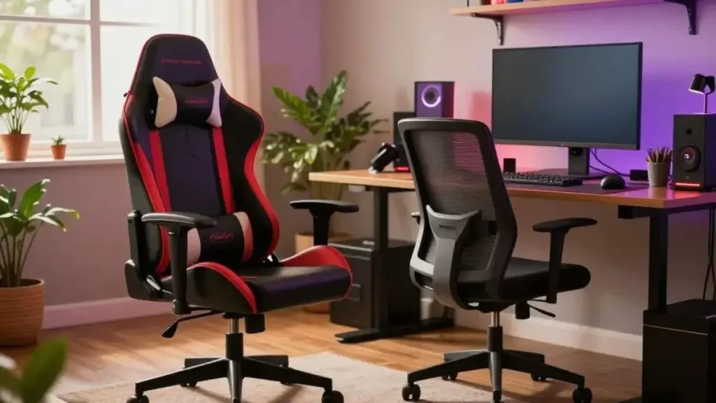 cadeira gamer vs ergonômica postura correta trabalho remoto