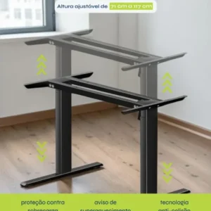Mesa Gamer Ergonômica Highload 140x60cm - Ajuste de Altura Elétrico com Memória e Estrutura de Alta Performance