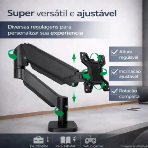 Suporte de Mesa WLK Articulado com Pistão a Gás Premium - Para Monitores de até 35" e 10kg