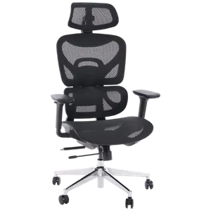 Cadeira de Escritório Comfy Aryan Tela Mesh Preta: Ergonômica com Braço 4D, Assento Deslizante e Sistema Relax