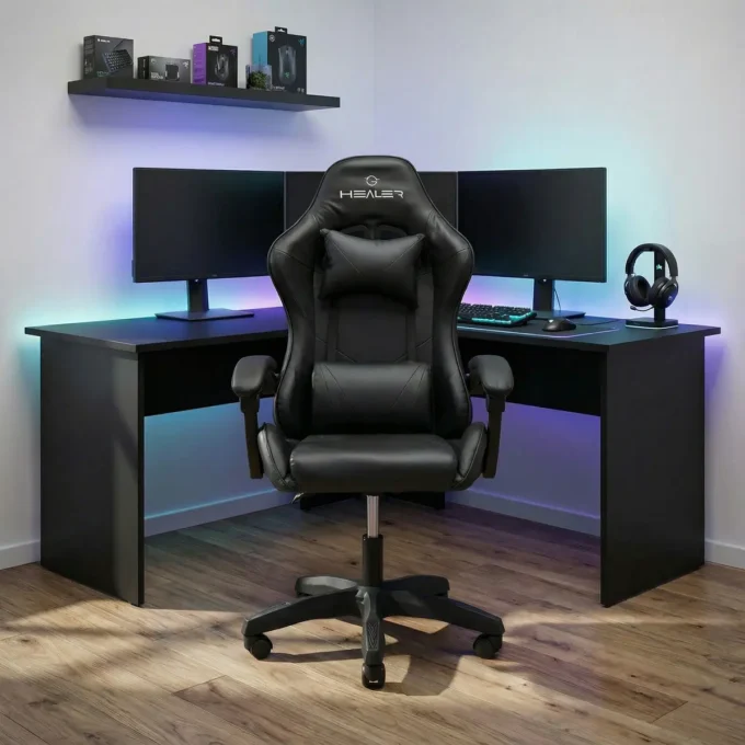 Cadeira Gamer Ergonômica com Suporte Lombar: Top 4 5 Lancer Preta Healer