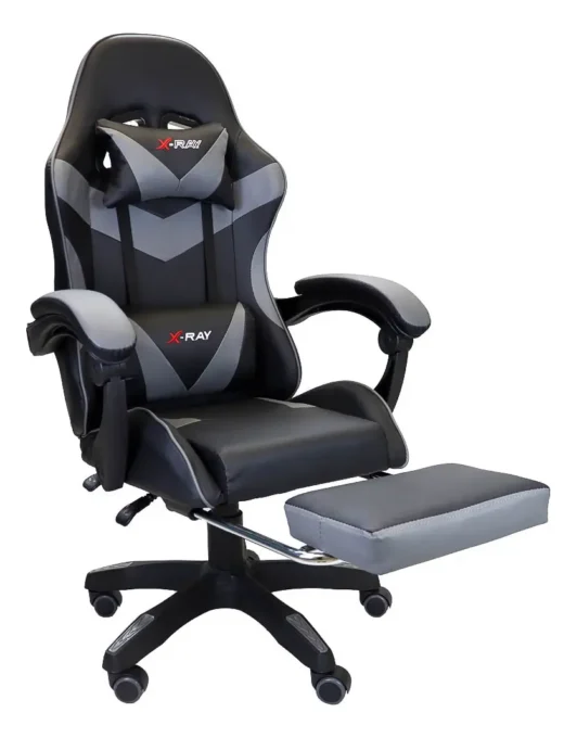Conforto e Economia: Cadeiras Gamer Ergonômicas até R$650 3 Cadeira Gamer Ergonomica Elidy X Ray Preto Branca Reclinavel