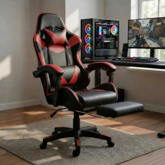 Cadeiras Gamer Ergonômicas até R$750: as 5 Melhores 3 Cadeira Gamer Premium Escritorio Confortavel Giratoria 1