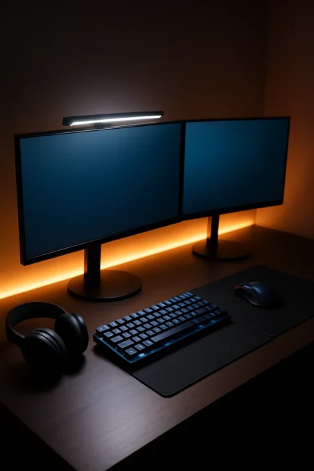 Iluminação ergonômica para setup gamer