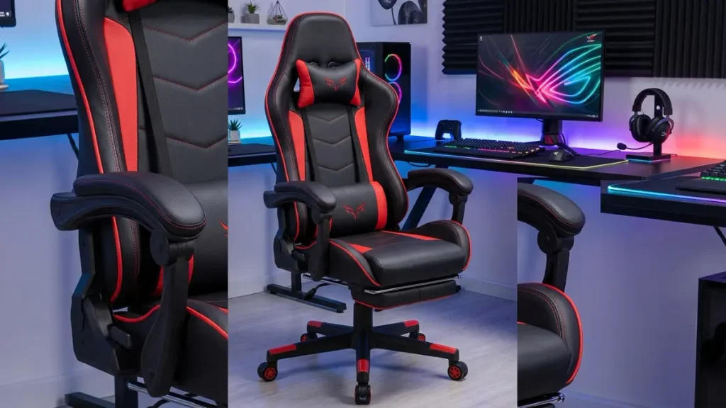 Review da Cadeira Gamer TGT Heron TC3: Prós e Contras 2 Cadeira gamer TGT Heron TC3 preta e vermelha com apoio lombar e cervical