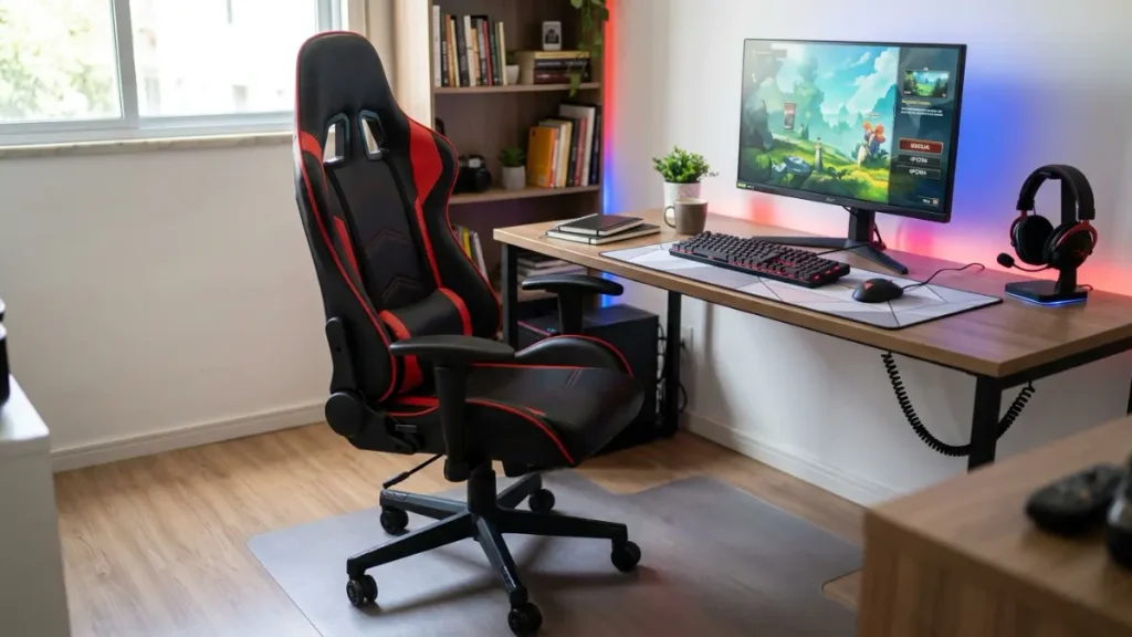 Análise após 3 meses: Cadeira Gamer TGT Heron TC3 2 Cadeira gamer TGT Heron TC3 preta e vermelha em uso de home office e jogos