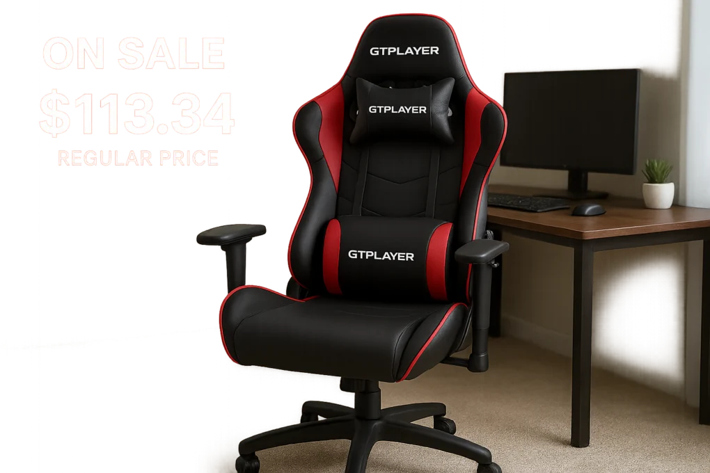 Cadeira gamer GTPLAYER Big & Tall em promoção: modelo 350 lb por US$113,34 — menor preço registrado 1 Cadeira gamer GTPLAYER Big & Tall em promoção: modelo 350 lb por US$113,34 — menor preço registrado