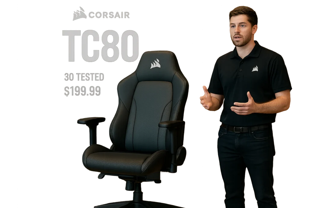 Corsair lança TC80, cadeira gamer testada em mais de 30 ensaios por US$199,99