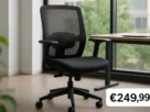 GXTrust Rivara: cadeira ergonômica em malha certificada, com apoio lombar ajustável e preço sugerido de €249,99