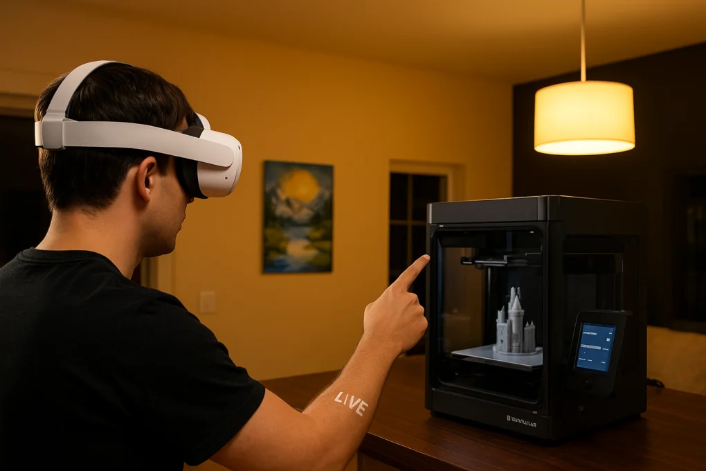 Meta Quest 3 envia modelos 3D diretamente para impressora Bambu Lab P2S via VR; “Nunca me senti tão Tony Stark”