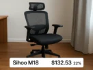 Sihoo M18: cadeira ergonômica avaliada com 10/10 agora por US$132,53 — 22% de desconto