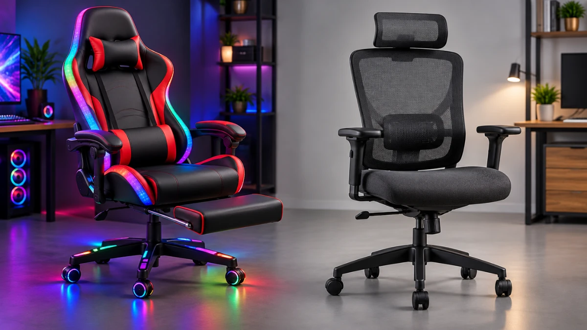 Cadeira gamer vs cadeira de escritório