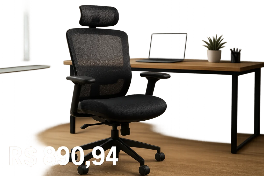 Cadeira Escritório Ergonômica Adaptável por R$ 890,94