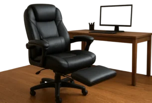 Cadeira gamer com massagem lombar e apoio para os pés sai por US$100