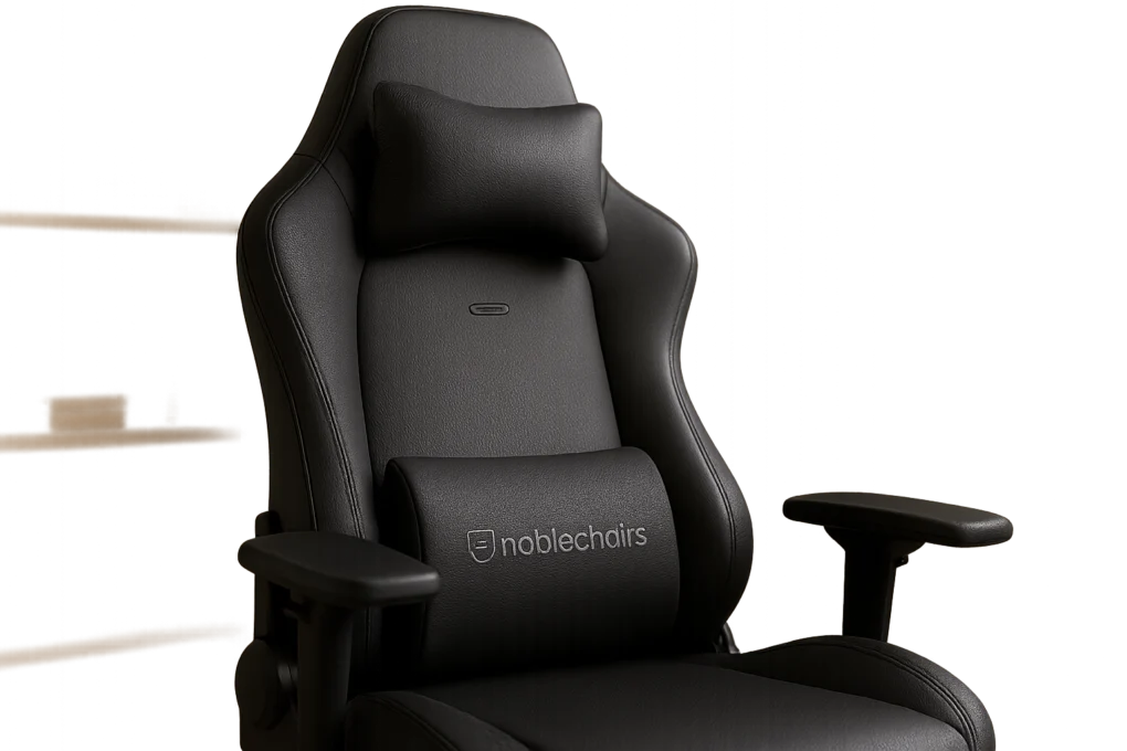 Noblechairs Hero Black Edition: couro híbrido e apoio lombar
